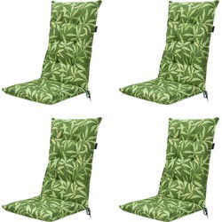 Madison -  Tuinstoelkussen Hoge Rug Fergus green   - Ca. 123x50 cm - Set van 4
