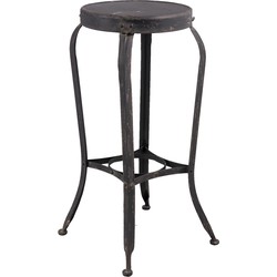 Clayre & Eef Barkruk  37x37x72 cm Zwart Ijzer Rond Kruk