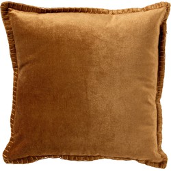 Velvet Kussen Gold Brown – Bruin/Goud 45 x 45 cm (incl. vulling)