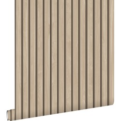 ESTAhome behang houten wandpanelen 3d beige - 50 x 900 cm - 139607