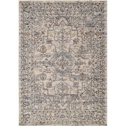 Vercai Rugs Troye Collectie - Laagpolig Vloerkleed - Meerkleurig Tapijt voor Woonkamer - Polyester - Ivoor - 160x230 cm