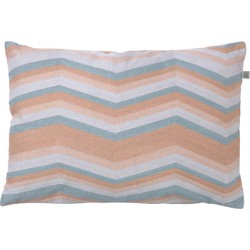 Dutch Decor FIEN - Kussenhoes 40x60 cm - lichtgrijs - roze- blauw - pasteltint - streepjes - Dutch Decor