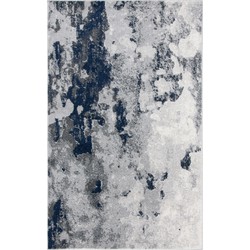 Safavieh Modern Abstract Distressed Indoor Woven Area Rug, Adirondack Collection, ADR134, in Navy & Grey, 183 X 274 cm