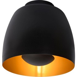 Subtiel klokvormige zwarte plafondlamp 24 cm  E27