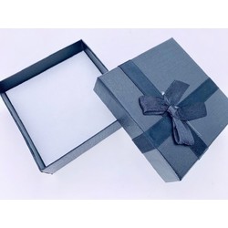 Sieradendoosje met strik - 2x - zwart - 9 x 9 cm - cadeau doosjes - Sieradendozen