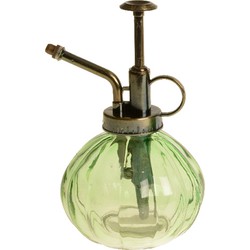 Plantenspuit/vernevelaar van glas - 200 ml - lichtgroen - 9 x 10 x 15 cm - Plantenspuiten