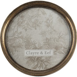Clayre & Eef Fotolijst  Ø 22 cm Goudkleurig Kunststof Rond Fotokader