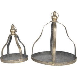 Clayre & Eef Serveerschalen Set van 2 Goudkleurig IJzer