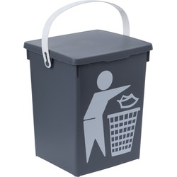 Grijze vuilnisbak/afvalbak 5 liter - Prullenbakken