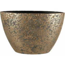 Mica Decorations Bloempot - goudkleurig - ovale schaal - 40 x 26 cm - Plantenpotten