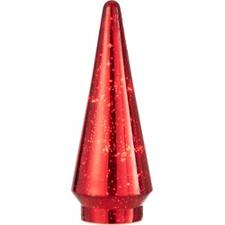 J-line - Kerstboom Led Glas Rood Large - 12x12x33cm