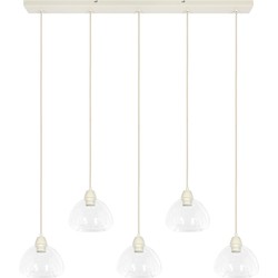 Light&living Hanglamp 5L 104x19x14 cm BISHO glas helder+crème