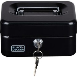 Black & Decker Geldkistje met 2 sleutels - zwart - staal - 15 x 12 x 8 cm - inbraakbeveiliging - Geldkistjes