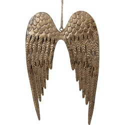 Clayre & Eef Decoratie Hanger Vleugels 13 cm Goudkleurig IJzer