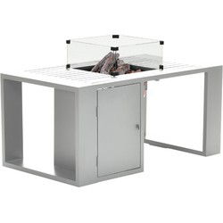 Cozy living sfeerhaard Sines - mat wit - aluminium - 130x70 cm