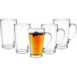 Glasmark Theeglazen/koffie glazen Sheffield - glas - 6x stuks - 400 ml - Koffie- en theeglazen