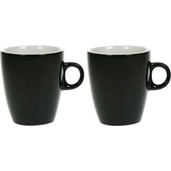 Set van 4x stuks koffie kopjes/bekers zwart 190 ml - Bekers