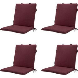 Madison -  Stapelstoelkussen Bordeaux canvas eco+ - Ca. 97x49 cm - Set van 4