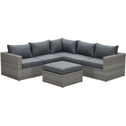 Orangebird loungeset - 4-delig - organic grey - reflex black