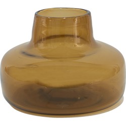 Clayre & Eef Vaas  Ø 15x10 cm Bruin Glas Rond Glazen Vaas