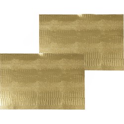 2x stuks rechthoekige placemats goud glitter 30 x 45 cm van kunststof - Placemats