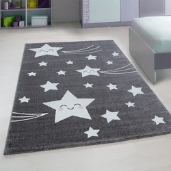 Kids Kinderkamer Sterren Grijs vloerkleed - - 120 X 170 CM