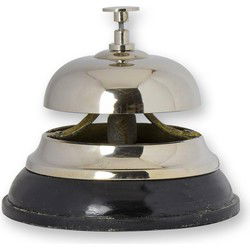 EEN MESSING HOTELBEL MET ZILVER LOOK