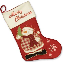 Unique Living | Jolly Christmas stocking rood snowman