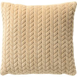 Dutch Decor MELINA - Kussenhoes 45x45 cm - luxe visgraatmotief - effen kleur - Irish Cream - beige - Dutch Decor