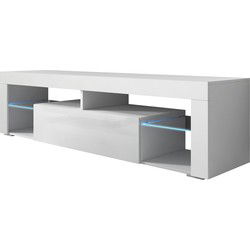 Meubella - TV-Meubel Fancy - Wit - 140 cm - Met LED