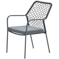 Dido dining fauteuil - carbon black - rope zwart  - mystic grey