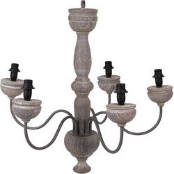 Clayre & Eef Hanglamp Grijs Hout