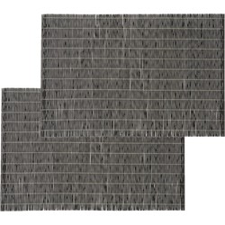 Set van 6x stuks placemats zwart bamboe 45 x 30 cm - Placemats