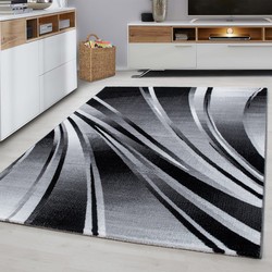 Tapijtenloods Parma Design Vloerkleed Zwart / Grijs Laagpolig- 200x290 CM