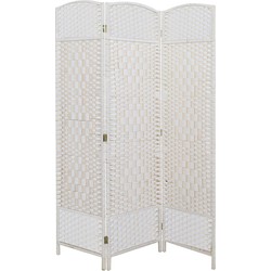 LW Collection LW Collection Kamerscherm 3 panelen rotan wit 170X120CM - paravent - scheidingswand