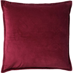 Dutch Decor CAITH - Kussenhoes 50x50 cm - 100% katoen - velvet - lekker zacht - Red Plum - donkerroze - Dutch Decor