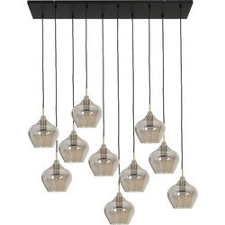 Light & Living - hanglamp - Rakel - brons - glas - grote eettafellamp - E27 - 2937727