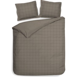 Heckett & Lane Dekbedovertrek Diamante Taupe Grey 260 x 200 220 cm + 2 slopen 60 x 70 cm