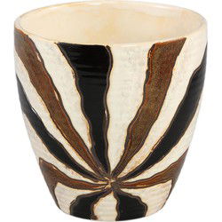 PTMD Bloempot Evelin - 19x19x19 cm - Keramiek - Bruin