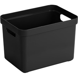 Zwarte opbergboxen/opbergmanden 18 liter kunststof - Opbergbox