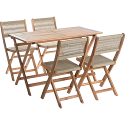 PROSSEDI - Tuinset 4-zits - Beige - Acaciahout