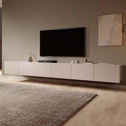 Meubella - TV-Meubel Calgary - Beige - 300 cm - Hangend of Staand