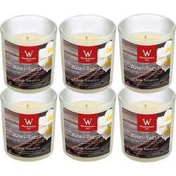 Trend Candles Geurkaars - 6x - in glas - Anti tabac aroma - 8 uren - geurkaarsen