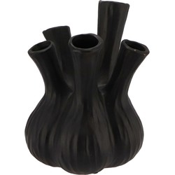 DK Design vaas Aglio - tulpenvaas - mat zwart - D20 x H25 cm - Vazen