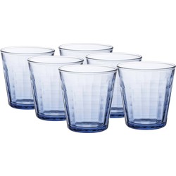 Duralex koffie/espresso glazen Prisme - waterglazen/drinkglazen - blauw - 170 ml - Koffie- en theeglazen