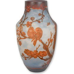 A CAMEO GLASS VASE 'BIRDS IN TREE'