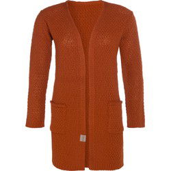 Knit Factory Luna Gebreid Dames Vest - Terra - 40/42 - Met steekzakken