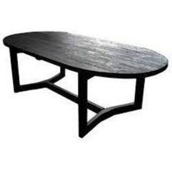 Teak Tuintafel Ovaal 260x110 cm Black