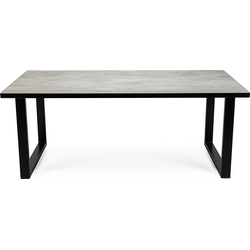 Stalux Eettafel 'Joop' 200 x 100cm, kleur zwart / beton