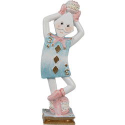 Clayre & Eef Decoratie Beeld Poppetje Macaron Blauw Polyresin